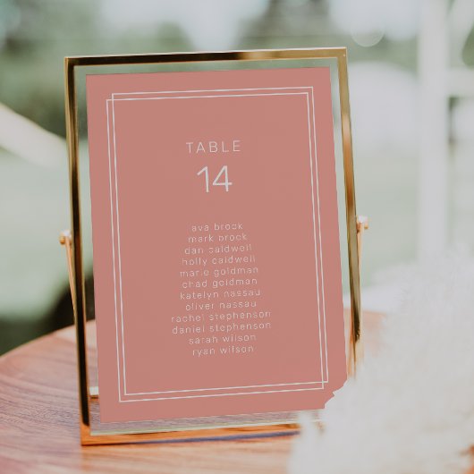 AVERY Minimal Blush Wedding Chart Cards