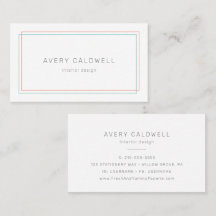AVERY Minimalist Coral and Teal Border