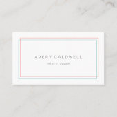 AVERY Minimalist Coral and Teal Border Visitenkarte (Vorderseite)