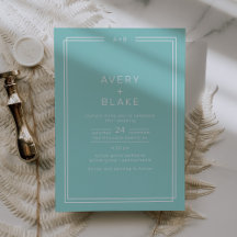 AVERY Minimalistisch Minze Green Frame Wedding