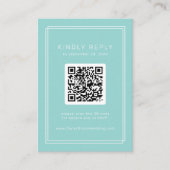 AVERY Minimalistisch Minze Green QR Code UAWG Wedd Begleitkarte (Vorderseite)