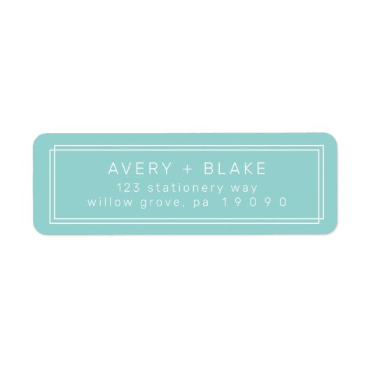 AVERY Minimalistisch Minze Green Rücksendeadressen (Vorne)