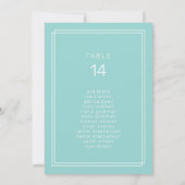 AVERY Mint Green Wedding Chart Cards (Rückseite)