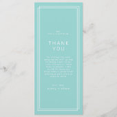 AVERY Mint Green Wedding Table danke Ihnen Karten (Vorderseite)