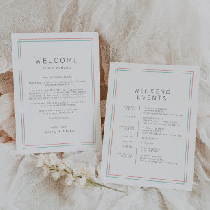 AVERY Modern Coral Aquamarin Hochzeitstag Einladung