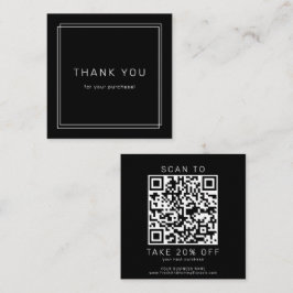 AVERY Modern Dark Black Business QR Code Thank You Rabattkarte