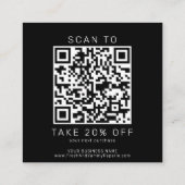 AVERY Modern Dark Black Business QR Code Thank You Rabattkarte (Rückseite)