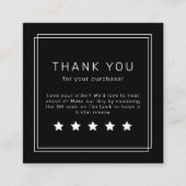 AVERY Modern Dark Black QR Code Leave A Review Quadratische Visitenkarte (Vorderseite)