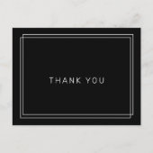 AVERY Modern Dark Black Wedding Vielen Dank Postkarte (Vorderseite)
