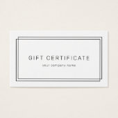 AVERY Modern Minimalist Business Gift Certificate (Vorderseite)