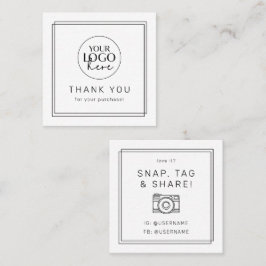 AVERY Modern Minimalist Logo Share Thank You Quadratische Visitenkarte