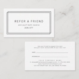 AVERY Modern Minimalist Refer A Friend Empfehlungskarte