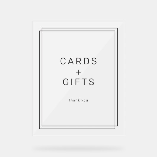 AVERY Modern Minimalistisch Cards and Gifts Weddin Acrylschild (Vorderseite)