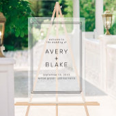 AVERY Modern Minimalistisch Wedding Welcome Acrylschild