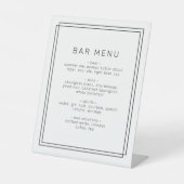 AVERY Modern Minimalistische Bar Menü-Zeichen Sockelschild (Vorderseite)