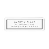 AVERY Modern Minimalistische Rücksendeadressen-Auf (Vorne)