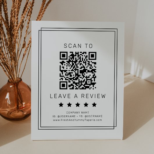 AVERY Modern minimalistischer QR-Code Hinterlasse Sockelschild