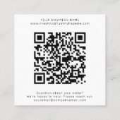 AVERY Modern minimalistischer QR-Code Hinterlassen Quadratische Visitenkarte (Rückseite)