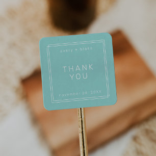 AVERY Modern Mint Green Wedding Danke Sticker