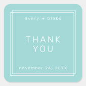 AVERY Modern Mint Green Wedding Danke Sticker (Vorderseite)
