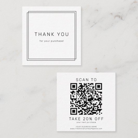 AVERY Moderne minimalistische Geschäft- QR-Code Da Rabattkarte (Vorne/Hinten)