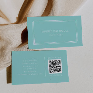 AVERY Moderne minimalistische Mintgrün-Rahmen-QR-C Visitenkarte