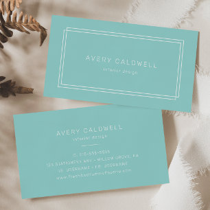 AVERY Moderne minimalistische mintgrüne Visitenkar Visitenkarte