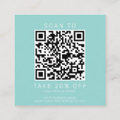 AVERY Moderne Mintgrün-Geschäfts-QR-Code Danke Rabattkarte (Rückseite)