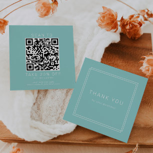 AVERY Moderne Mintgrün-Geschäfts-QR-Code Danke Rabattkarte