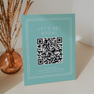 AVERY Moderne Mintgrün Let's Get Social Media Sockelschild