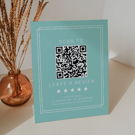 AVERY Moderne Mintgrün QR-Code Hinterlasse eine Be Sockelschild