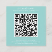 AVERY Moderne Mintgrün QR-Code Hinterlassen Sie ei Quadratische Visitenkarte (Rückseite)