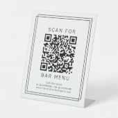 AVERY modernes minimalistisches Barmenü QR-Code Sockelschild (Vorderseite)