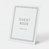 AVERY Modernes Minimalistisches Gästebuchzeichen Sockelschild (Vorderseite)
