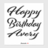 Avery Name Vorname black Sticker Geburtstag (Blatt)
