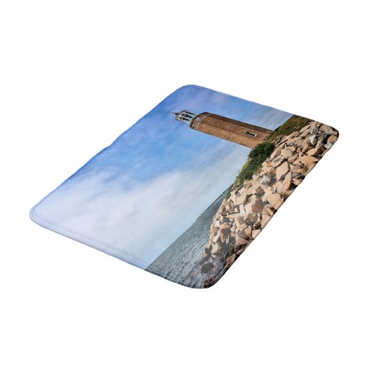 Avery Point Lighthouse, Connecticut Bath Mat Badematte (Schrägansicht)