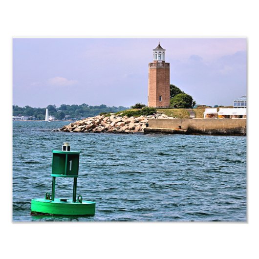 Avery Point Lighthouse, Connecticut Foto Print (Vorne)