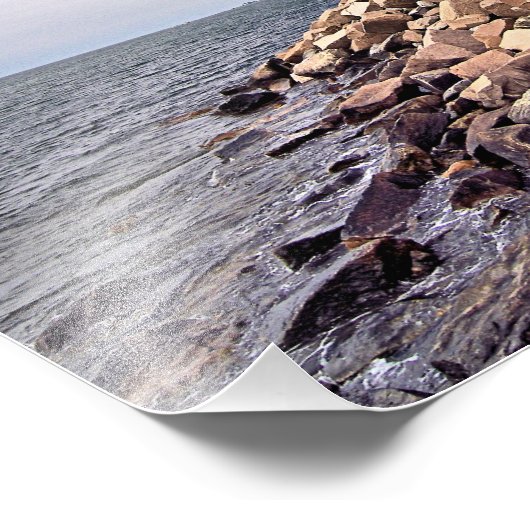 Avery Point Lighthouse, Connecticut Foto Print (Ecke)