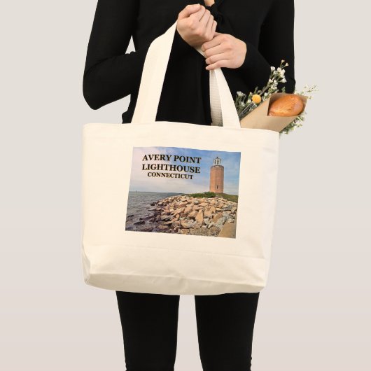 Avery Point Lighthouse, Connecticut Jumbo Tote Bag Stoffbeutel (Vorderseite (Produkt))