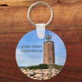 Avery Point Lighthouse Connecticut Keyring Schlüsselanhänger (Vorderseite)