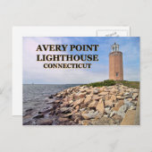 Avery Point Lighthouse, Connecticut Postcard Postkarte (Vorne/Hinten)