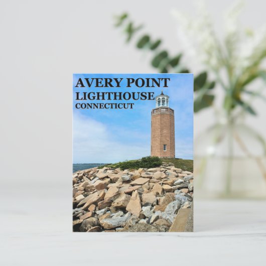 Avery Point Lighthouse, Connecticut Postkarte (Stehend Vorderseite)