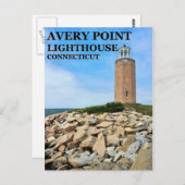 Avery Point Lighthouse, Connecticut Postkarte (Vorne/Hinten)