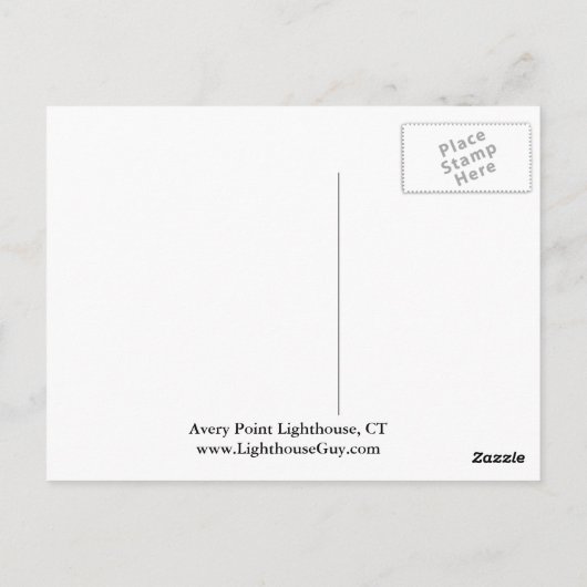 Avery Point Lighthouse, Connecticut Postkarte (Rückseite)
