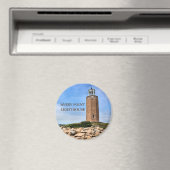 Avery Point Lighthouse, Connecticut Round Magnet (In Situ (Geschirrspüler))