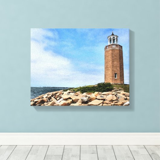 Avery Point Lighthouse, Connecticut Wrapped Canvas Leinwanddruck (Insitu (Holzboden))
