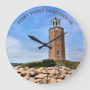 Avery Point Lighthouse CT Round Wall Clock Große Wanduhr