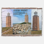Avery Point Lighthouse, CT Throw Blanket Decke (Vorderseite)