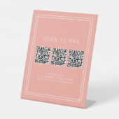 AVERY Rosé Pfirsich Geschäft QR-Code-Scan zum Beza Sockelschild (Vorderseite)