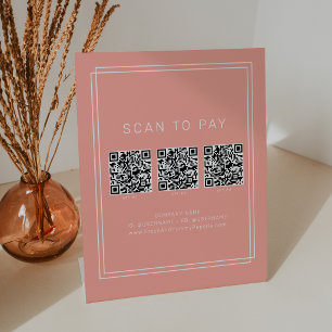 AVERY Rosé Pfirsich Geschäft QR-Code-Scan zum Beza Sockelschild
